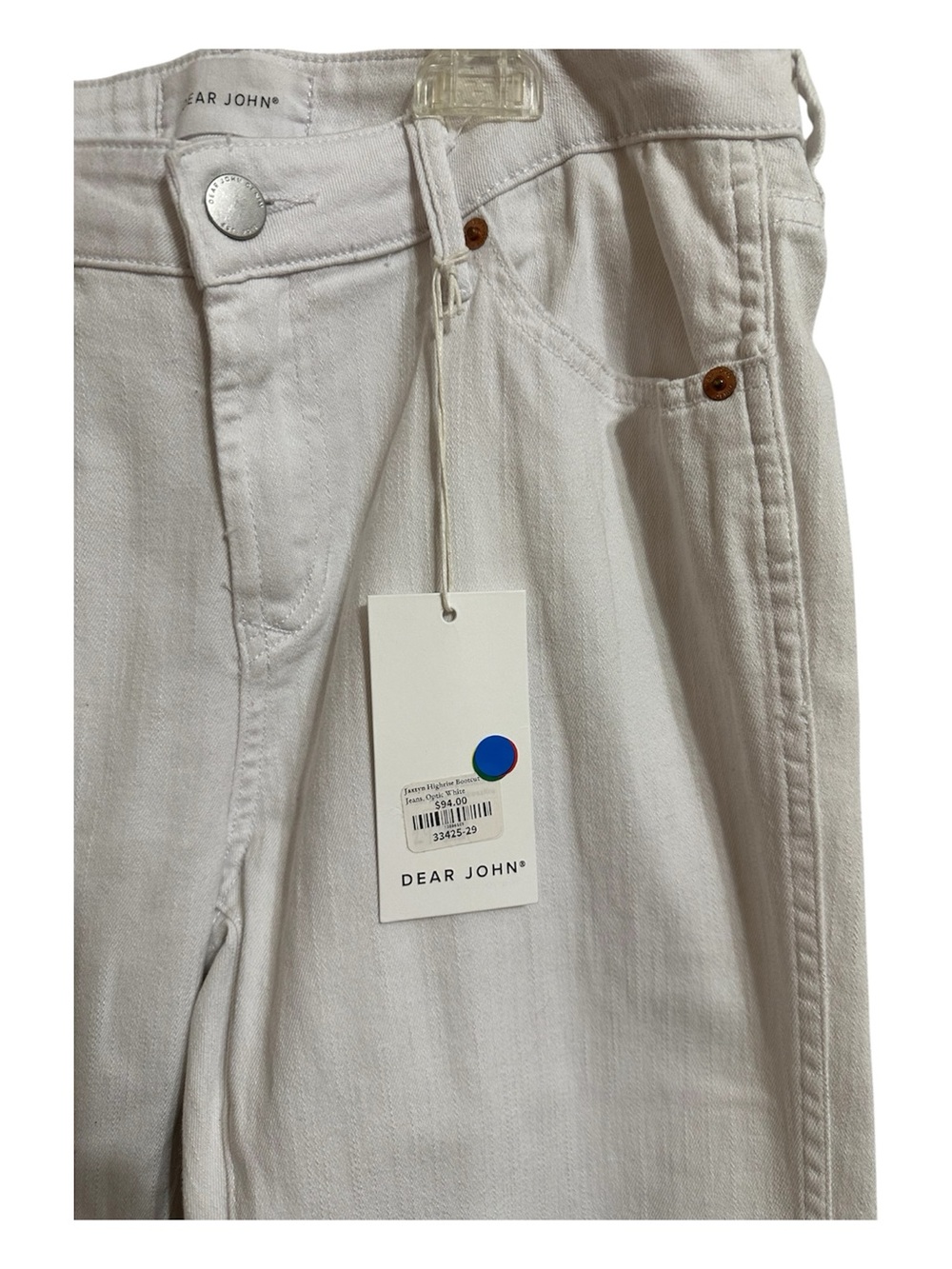 NEW DEAR JOHN DENIM Jaxtyn Highrise Bootcut Jeans In Optic White Size 29 - Picture 4 of 10